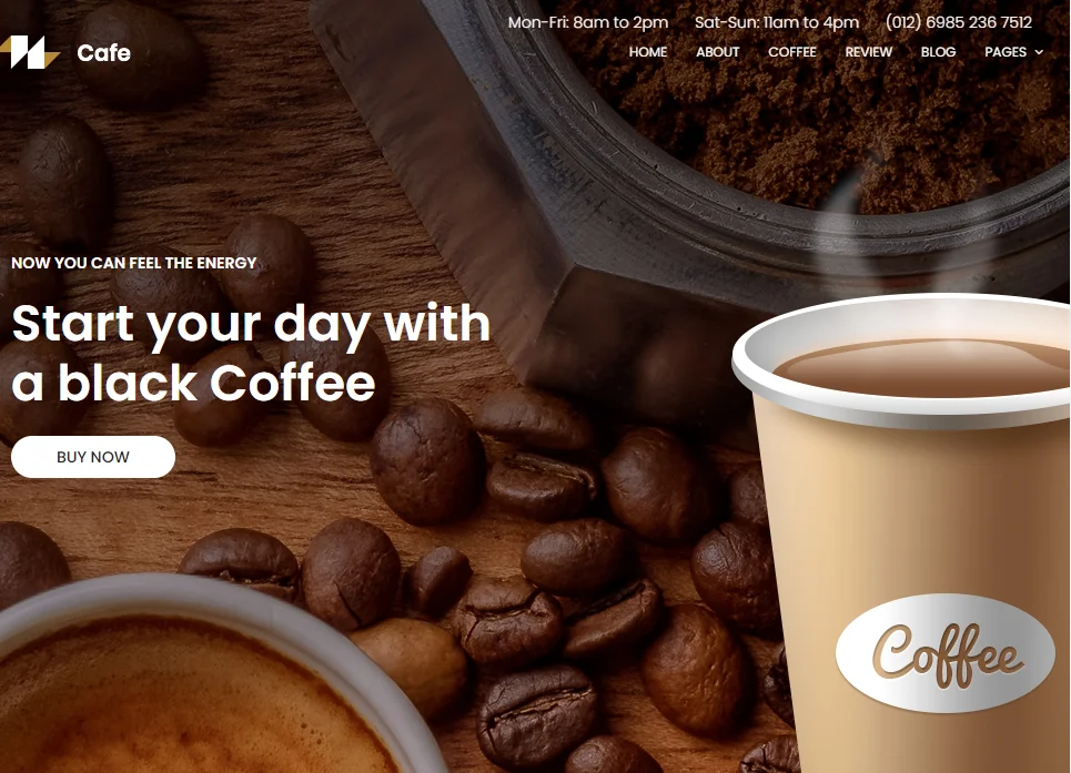 diseño web Coffee Master para comida