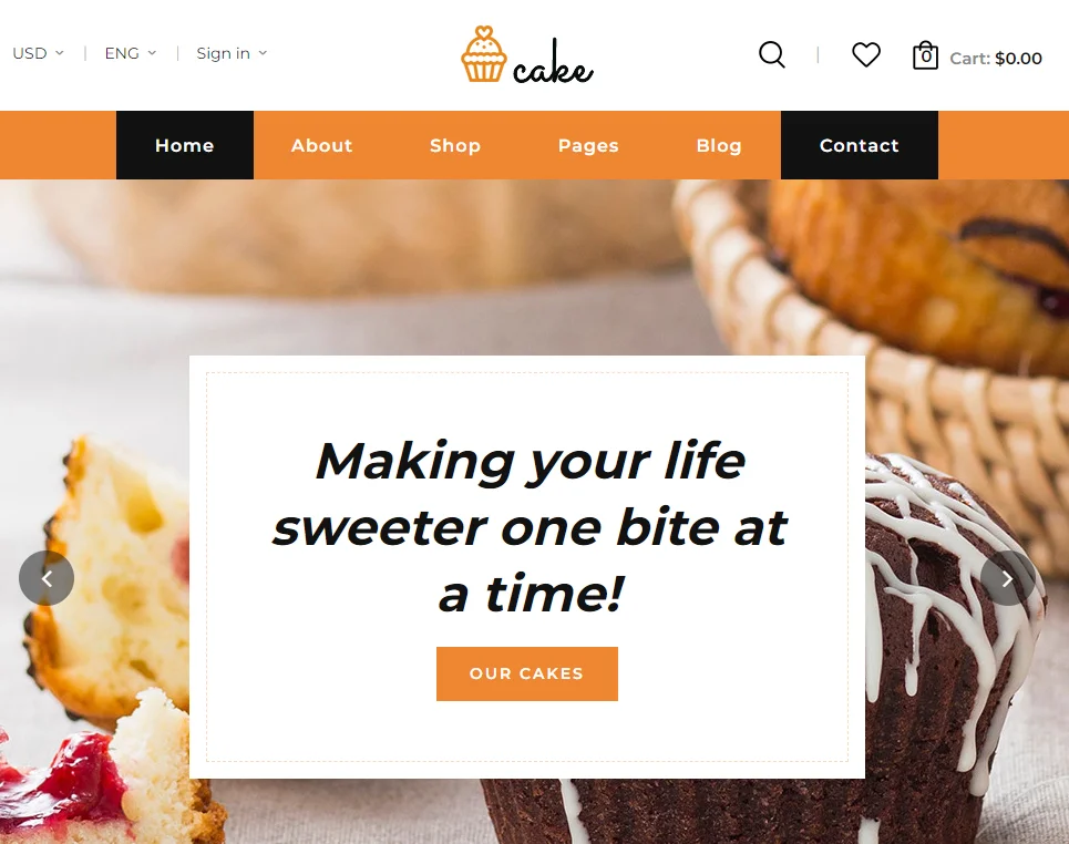 diseño web Cake Delicius para comida